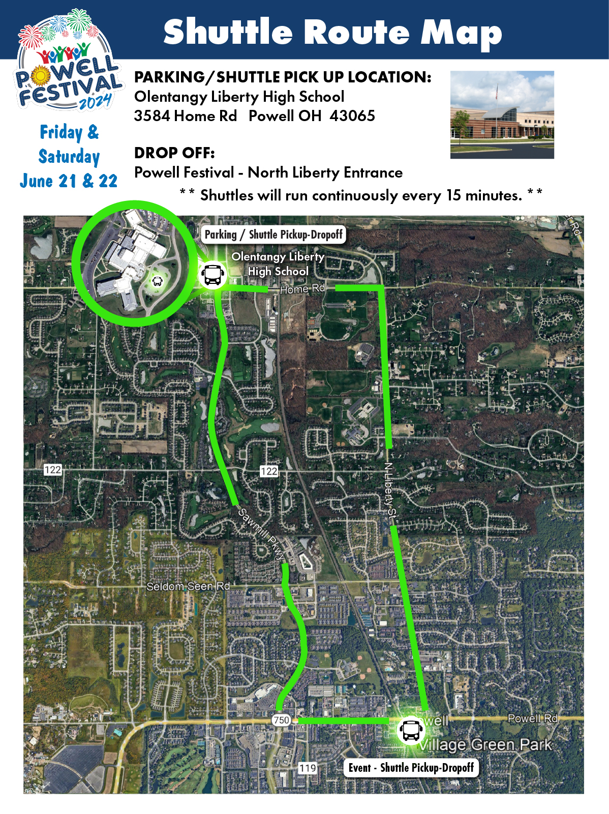 Shuttle route map