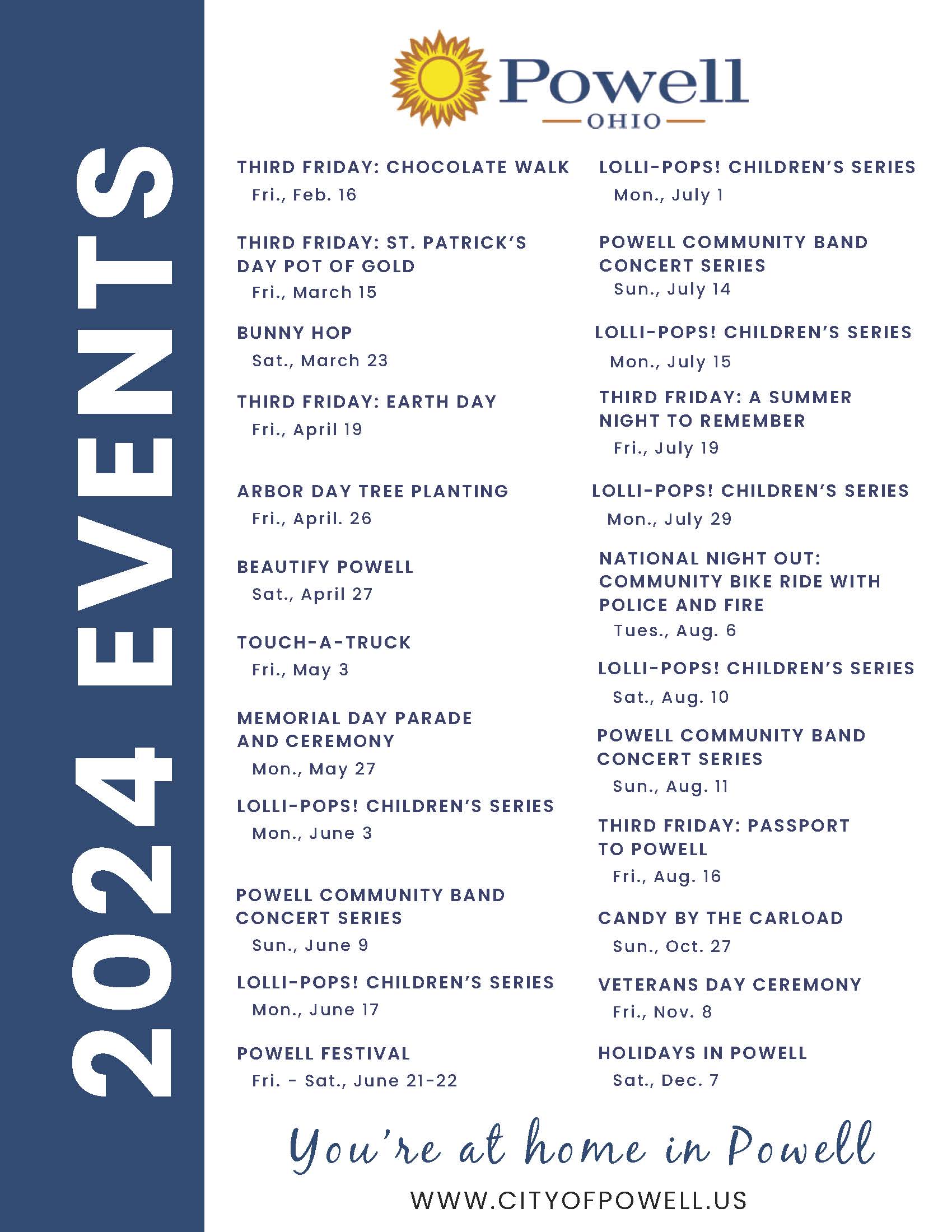 City Of Powell Ohio City Of Powell Announces 2024 Schedule Of Events